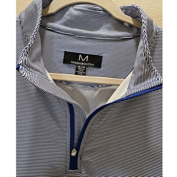 Magaschoni Men's Zip Striped Pullover Size XL - Picture 2 of 5